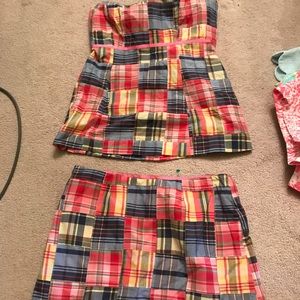 Molly B plaid blouse and skirt size 6